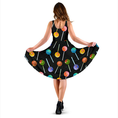 Lollipop Pattern Print Design LL04 Midi Dress