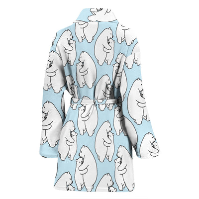 Polar Bear Pattern Print Design PB08 Women Bathrobe