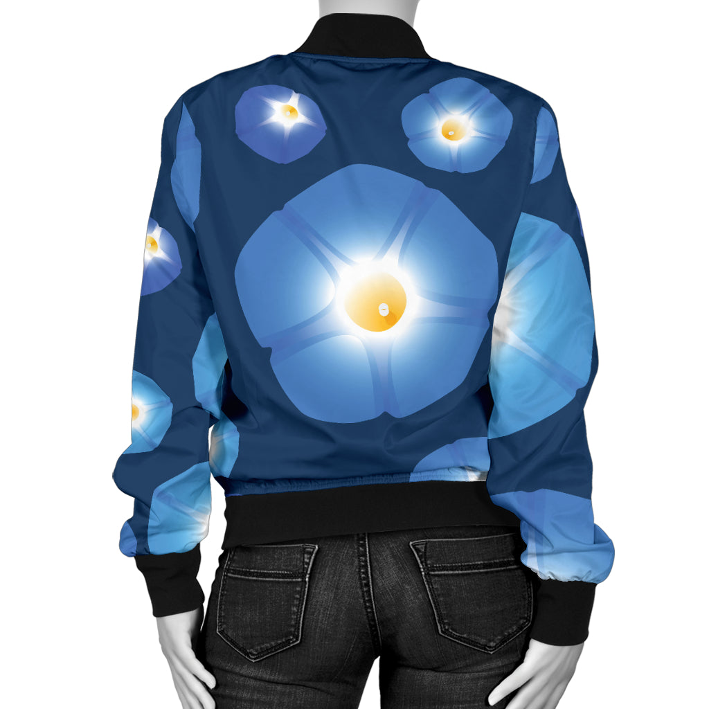 Morning Glory Pattern Print Design 02 Women's Bomber Jacket