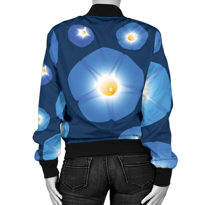Morning Glory Pattern Print Design 02 Women's Bomber Jacket