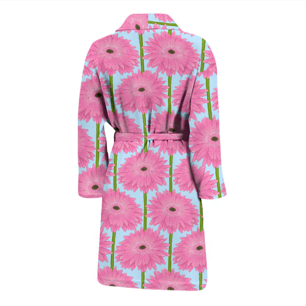 Gerberas Pattern Print Design GB01 Men Bathrobe