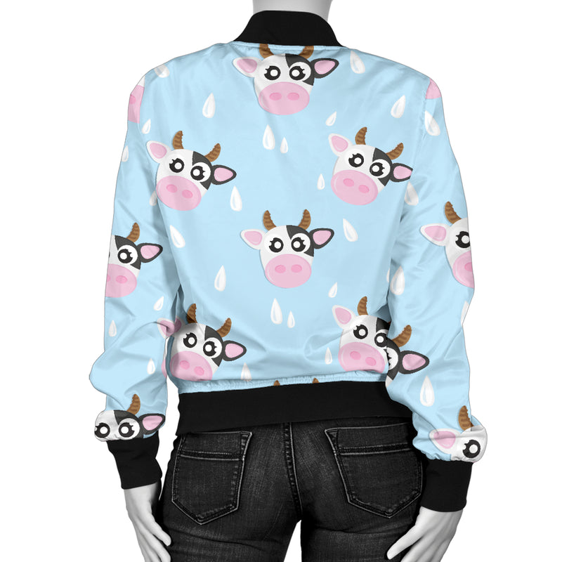 Cow Pattern Print Design 07 Women's Bomber Jacket