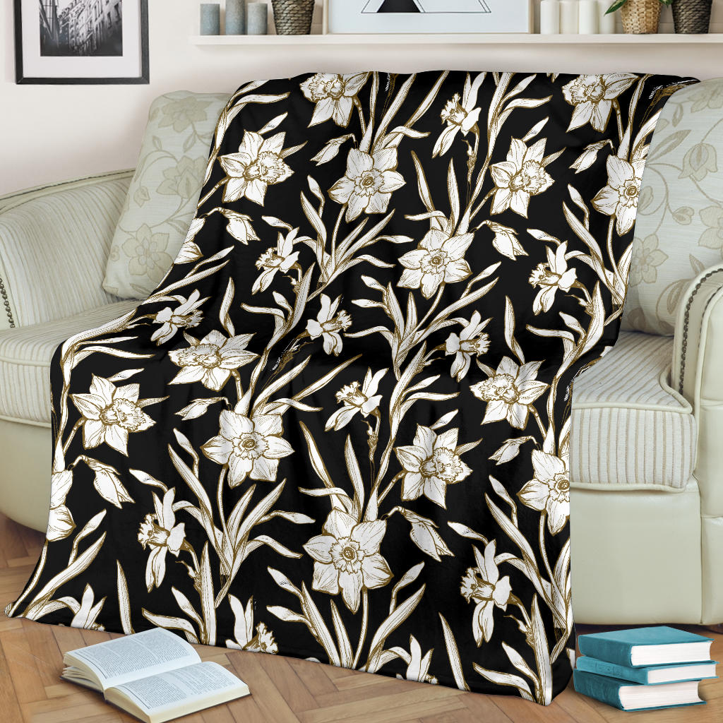 Daffodils Pattern Print Design DF06 Fleece Blanket