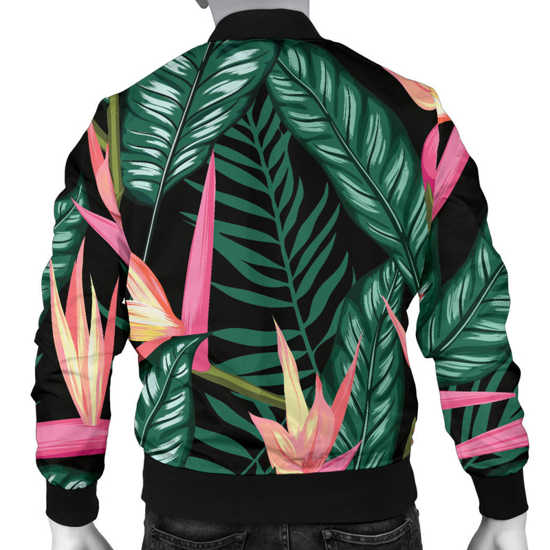 Bird Of Paradise Pattern Print Design BOP03 Men Bomber Jacket