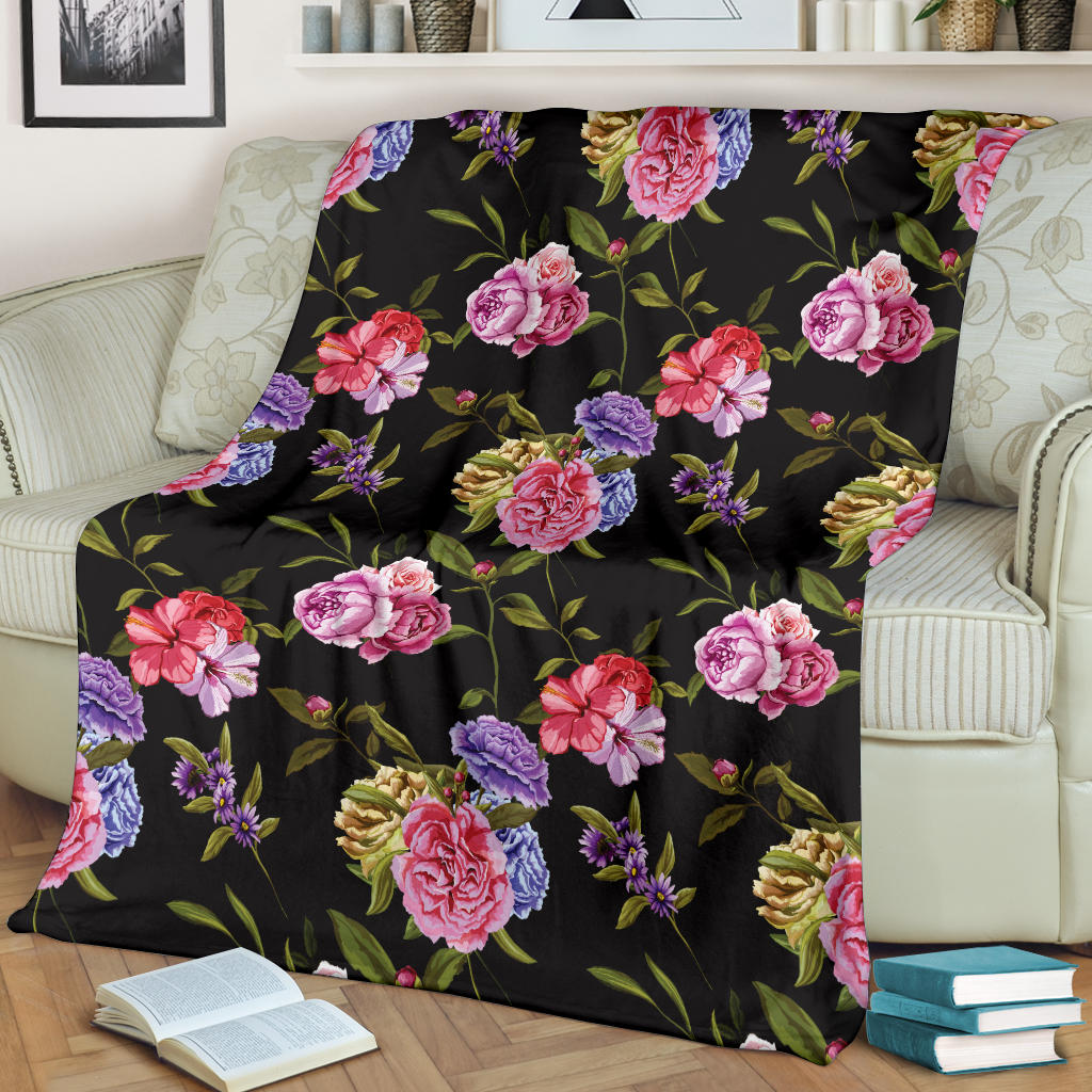 Carnations Pattern Print Design CN05 Fleece Blanket