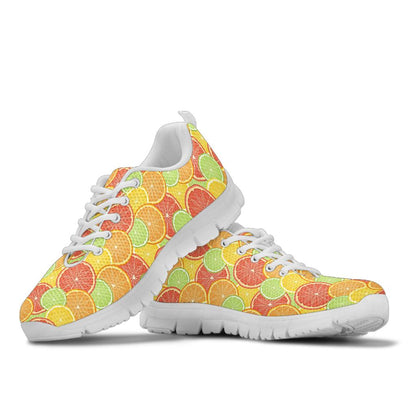 Grapefruit Pattern Print Design GF01 Sneakers White Bottom Shoes