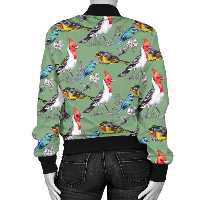 Birds Pattern Print Design 07 Women's Bomber Jacket