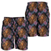 Tiger Head Floral Mens Shorts