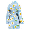 Daisy Pattern Print Design DS010 Women Bathrobe