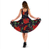 Poinsettia Pattern Print Design POT02 Midi Dress