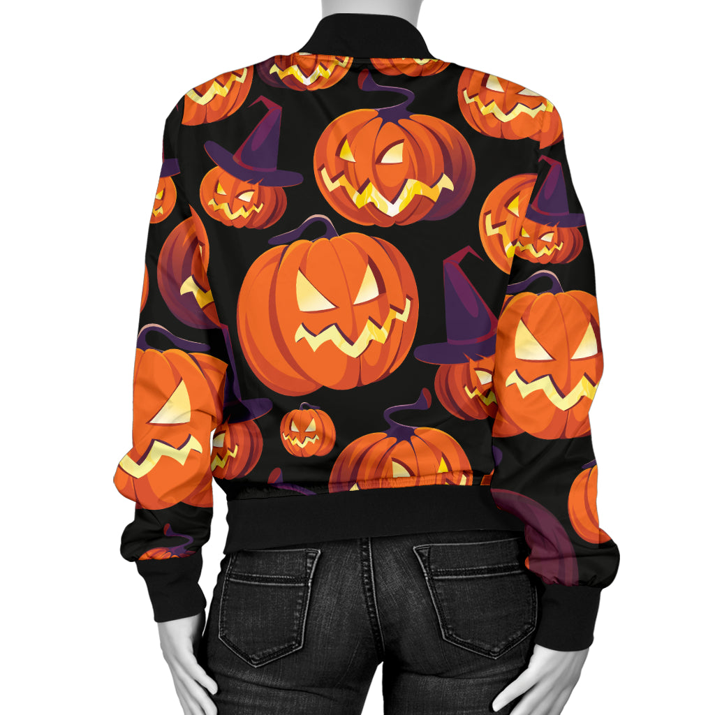 Halloween Pattern Print Design 04 Women's Bomber Jacket
