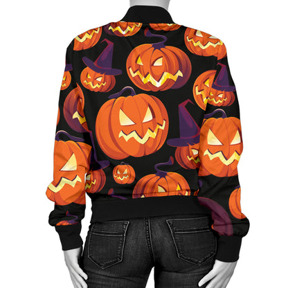 Halloween Pattern Print Design 04 Women's Bomber Jacket