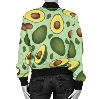 Avocado Pattern Print Design AC01 Women Bomber Jacket