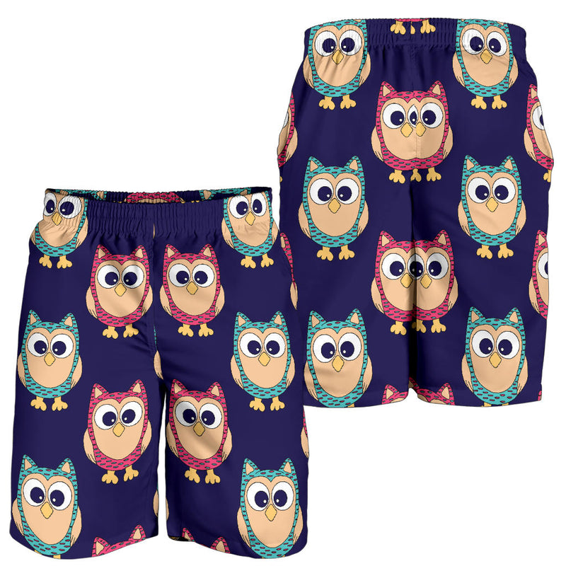 Owl Pattern Print Design A06 Mens Shorts