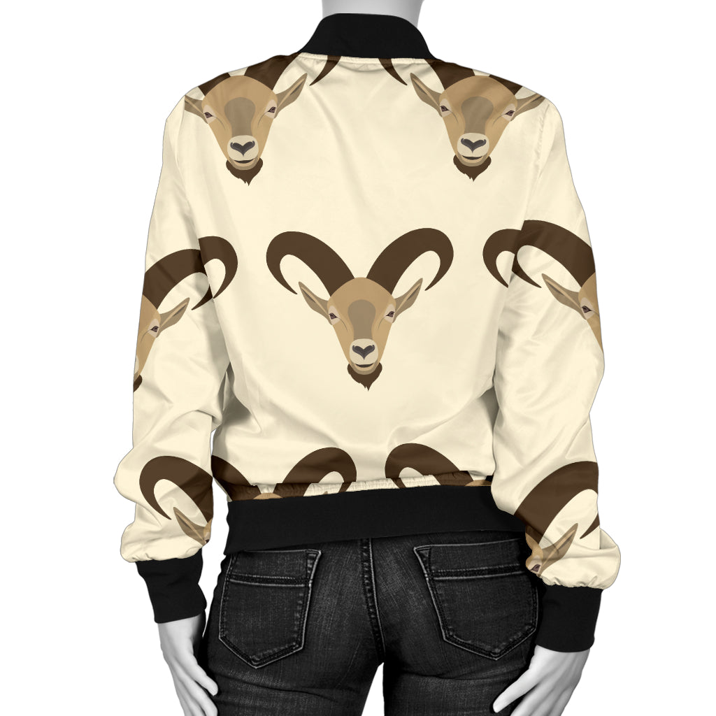 Goat Pattern Print Design 01 Women's Bomber Jacket