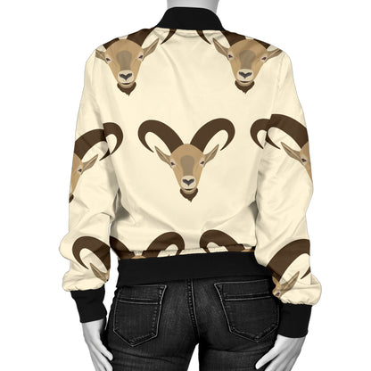 Goat Pattern Print Design 01 Women's Bomber Jacket
