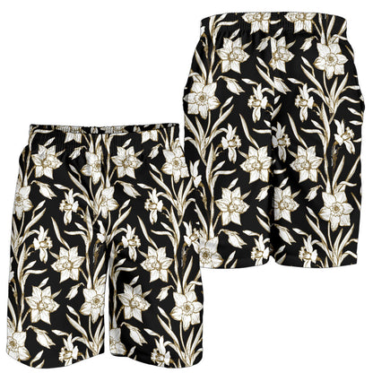 Daffodils Pattern Print Design DF06 Mens Shorts