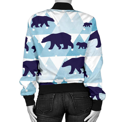 Bear Pattern Print Design BE01 Women Bomber Jacket