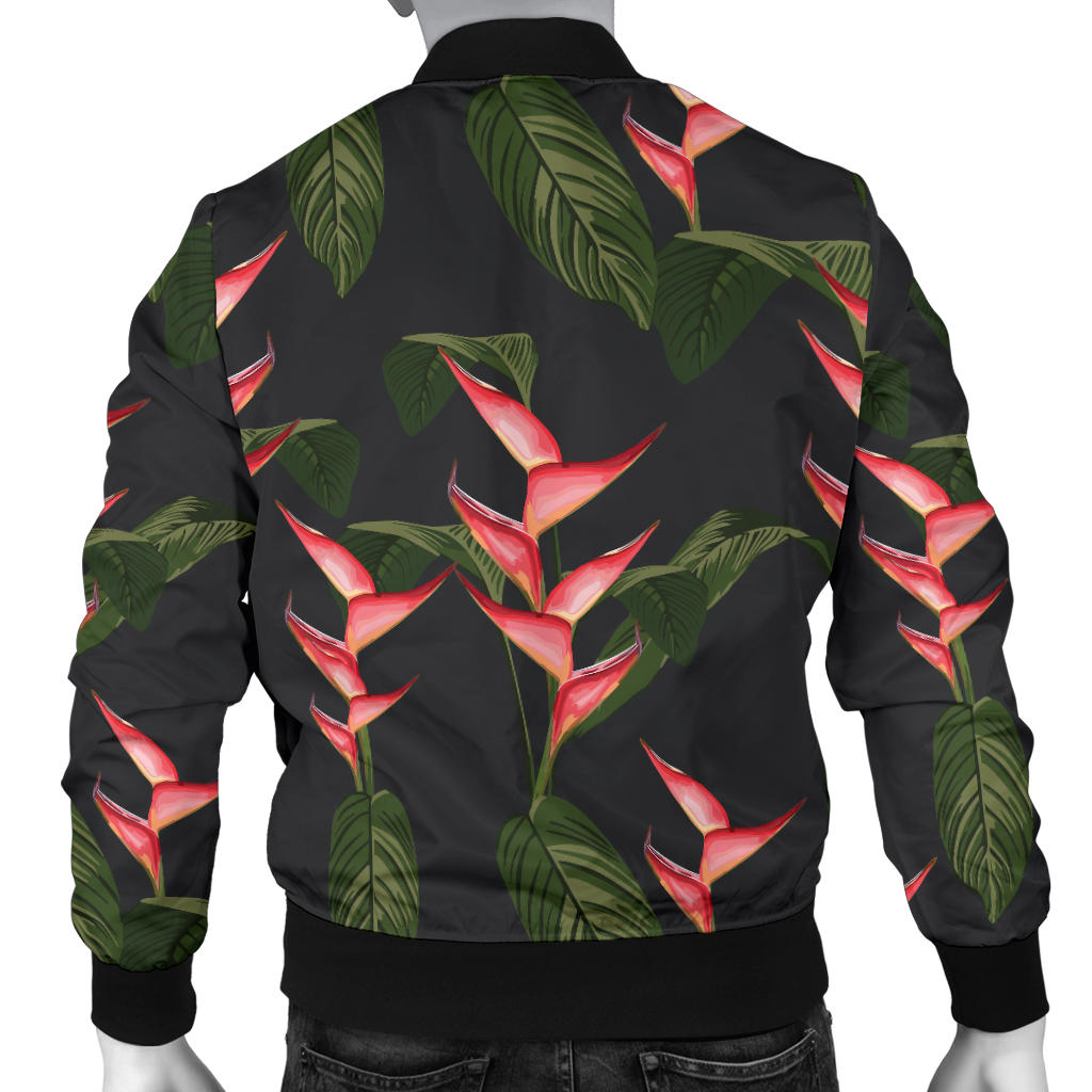 Heliconia Pattern Print Design HL07 Men Bomber Jacket