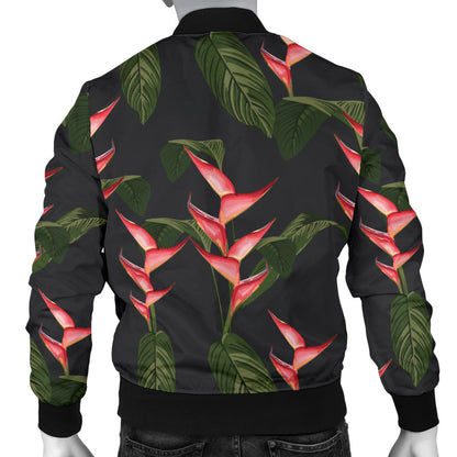 Heliconia Pattern Print Design HL07 Men Bomber Jacket
