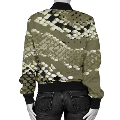 Python Pattern Print Design A04 Women's Bomber Jacket