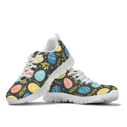 Easter Eggs Pattern Print Design RB01 Sneakers White Bottom Shoes