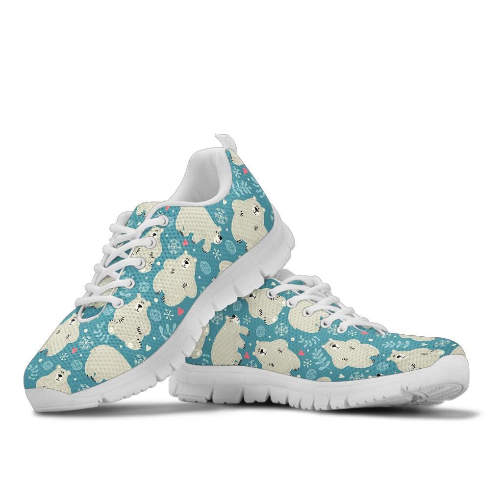 Bear Pattern Print Design BE04 Sneakers White Bottom Shoes