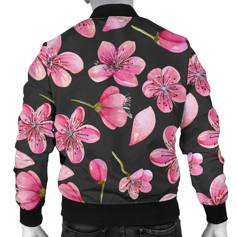 Apple blossom Pattern Print Design AB03 Men Bomber Jacket