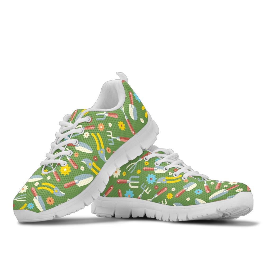Gardening Pattern Print Design G06 Sneakers White Bottom Shoes
