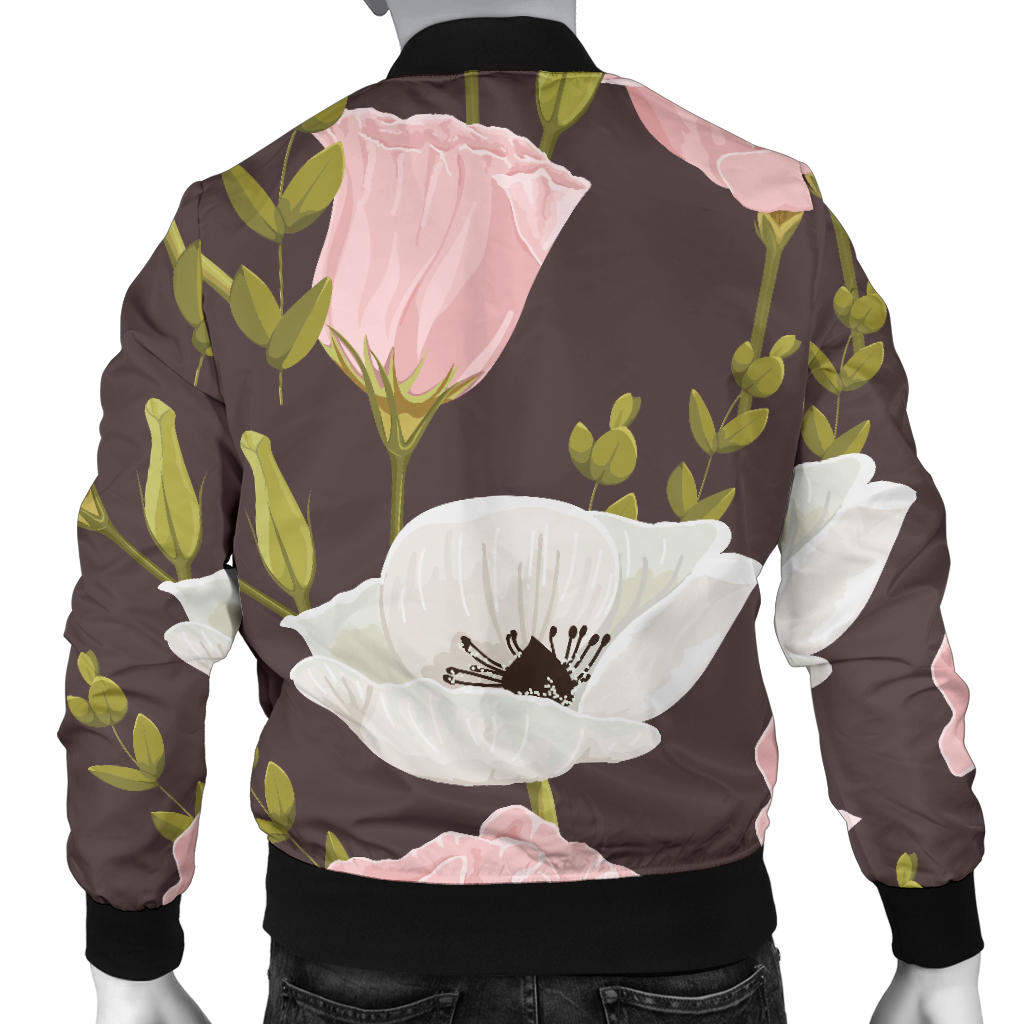 Anemone Pattern Print Design AM011 Men Bomber Jacket