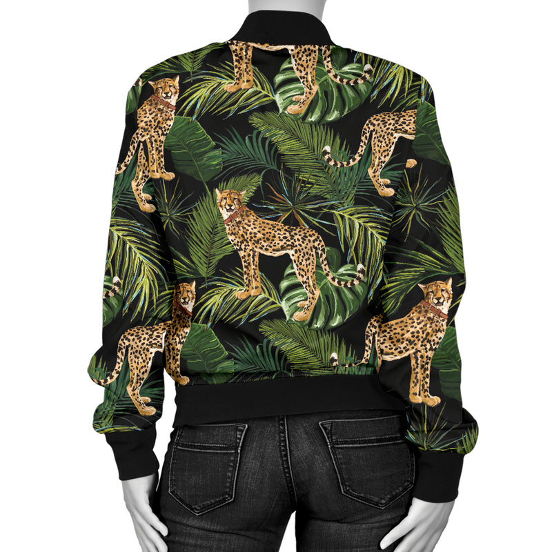 Cheetah Pattern Print Design 05 Women's Bomber Jacket