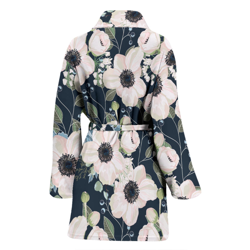 Anemone Pattern Print Design AM02 Women Bathrobe