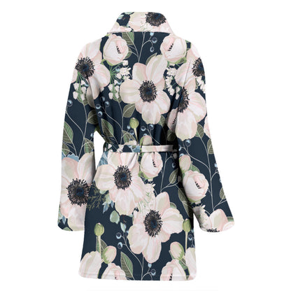 Anemone Pattern Print Design AM02 Women Bathrobe