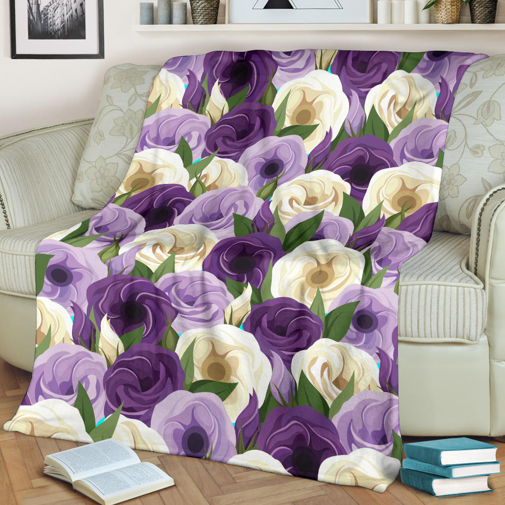 Lisianthus Pattern Print Design LT01 Fleece Blanket