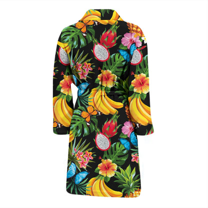 Tropical Fruits Pattern Print Design TF04 Men Bathrobe