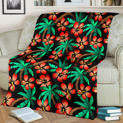 Hawaiian Themed Pattern Print Design H022 Fleece Blanket