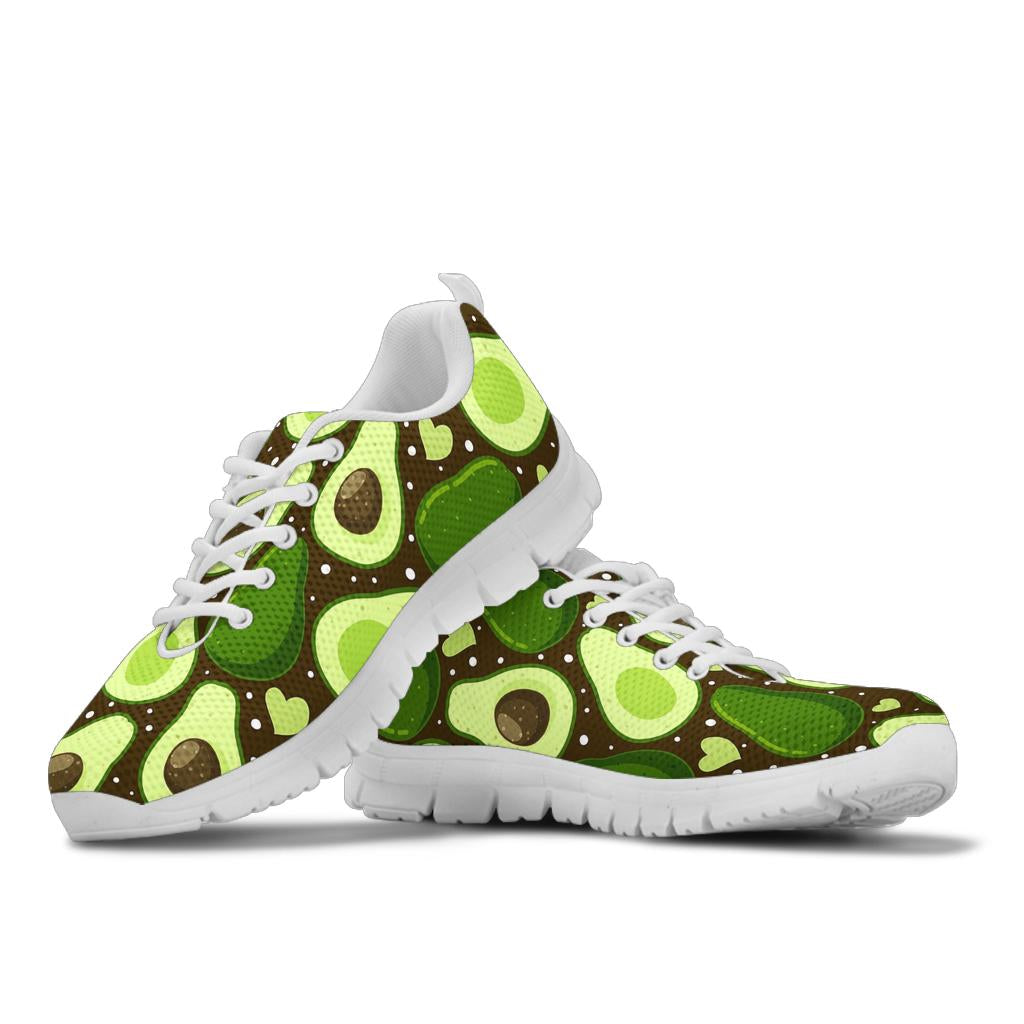 Avocado Pattern Print Design AC04 Sneakers White Bottom Shoes