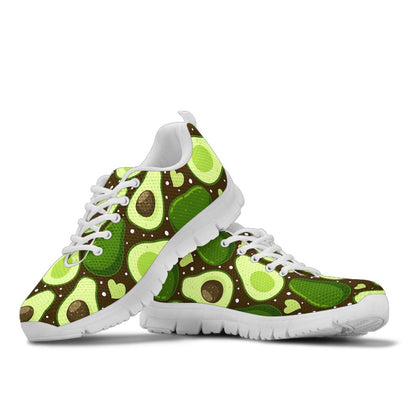 Avocado Pattern Print Design AC04 Sneakers White Bottom Shoes