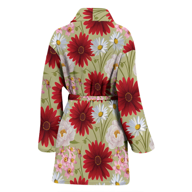 Gerberas Pattern Print Design GB07 Women Bathrobe