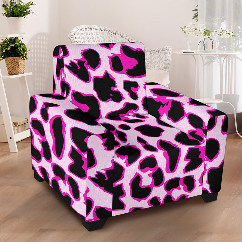 Pink Leopard Print Armchair Slipcover