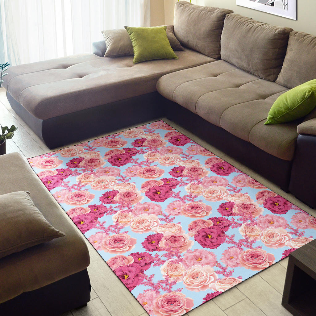 Lisianthus Pattern Print Design LT05 Area Rugs