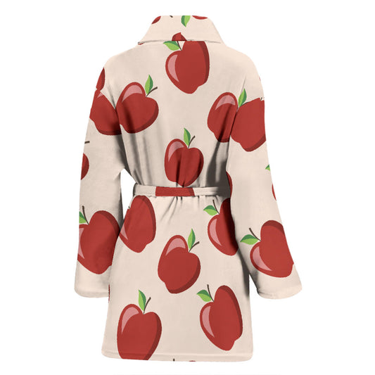 Apple Pattern Print Design AP01 Women Bathrobe