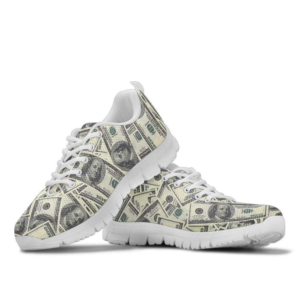 Dollar Pattern Print Design DO02 Sneakers White Bottom Shoes