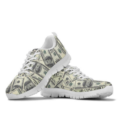 Dollar Pattern Print Design DO02 Sneakers White Bottom Shoes
