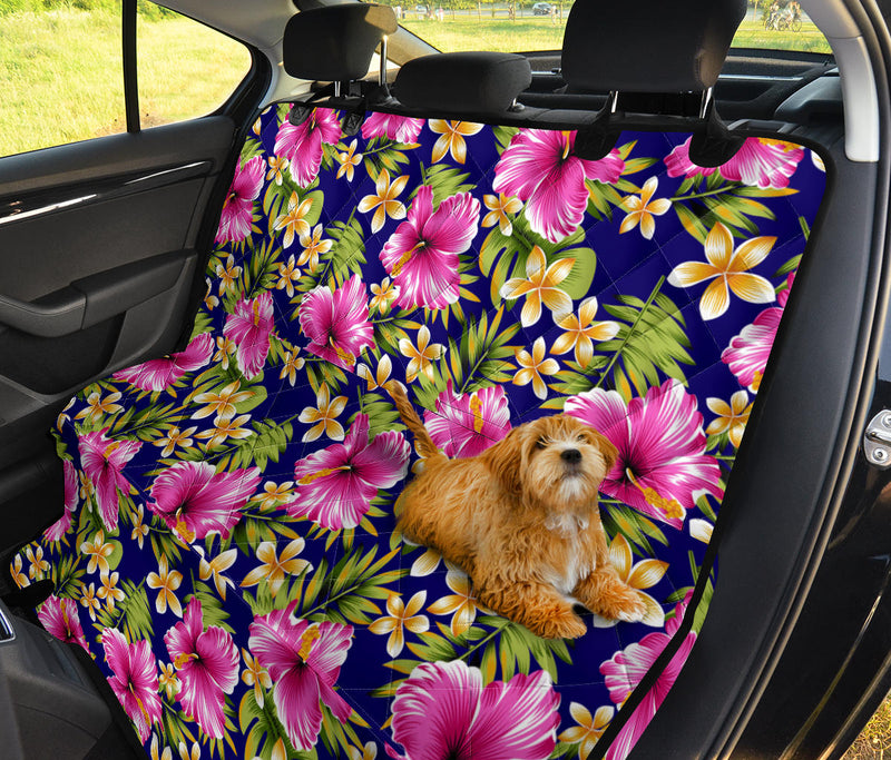 Pink Hibiscus Pattern Print Design HB027 Rear Dog  Seat Cover