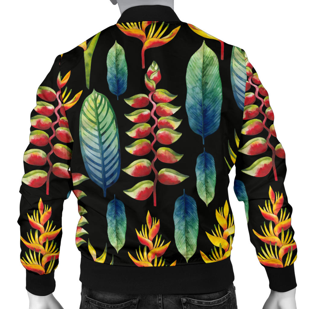 Heliconia Pattern Print Design HL03 Men Bomber Jacket