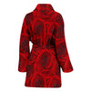 Rose Red Pattern Print Design RO04 Women Bathrobe