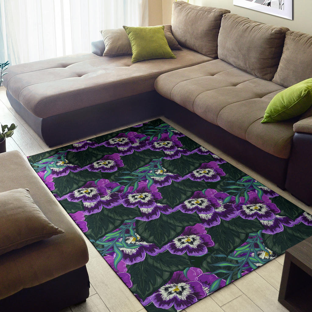 Pansy Pattern Print Design PS07 Area Rugs