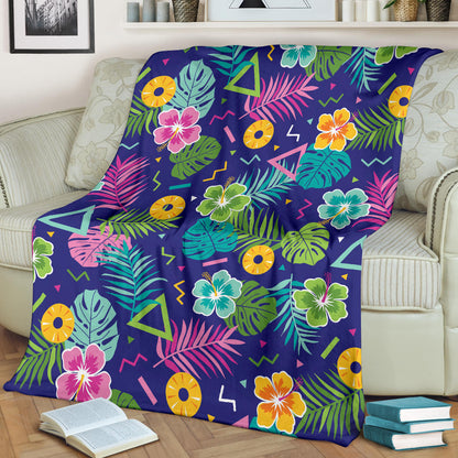 Hawaiian Themed Pattern Print Design H014 Fleece Blanket