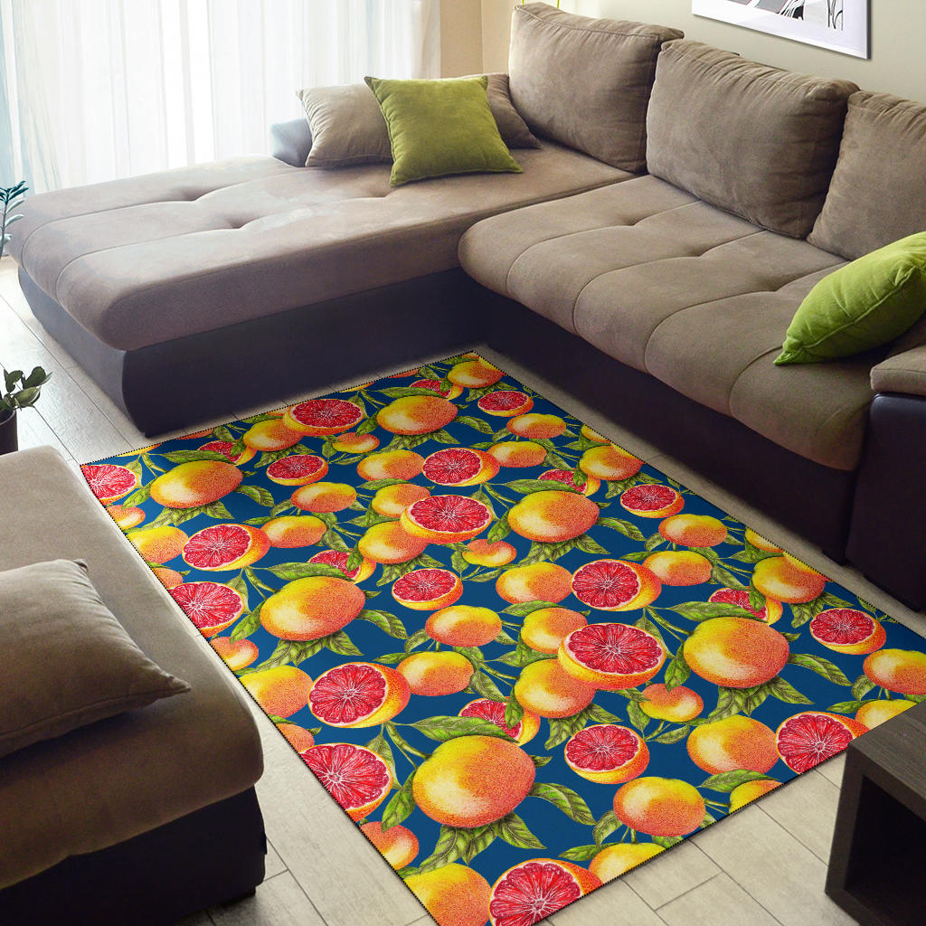 Grapefruit Pattern Print Design GF04 Area Rugs